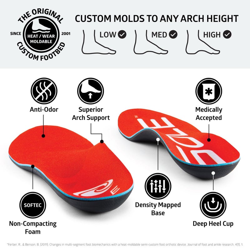 SOLE Active Medium Insoles - Custom Moldable Orthotic Support for Any Arch Type, Plantar Fasciitis Relief - Mens 11/Womens 13, 1 Pair - Image 3